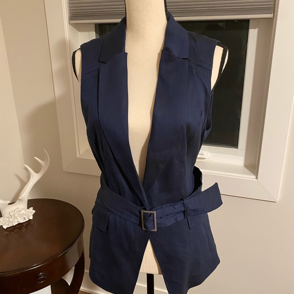 WHBM Belted Linen Vest